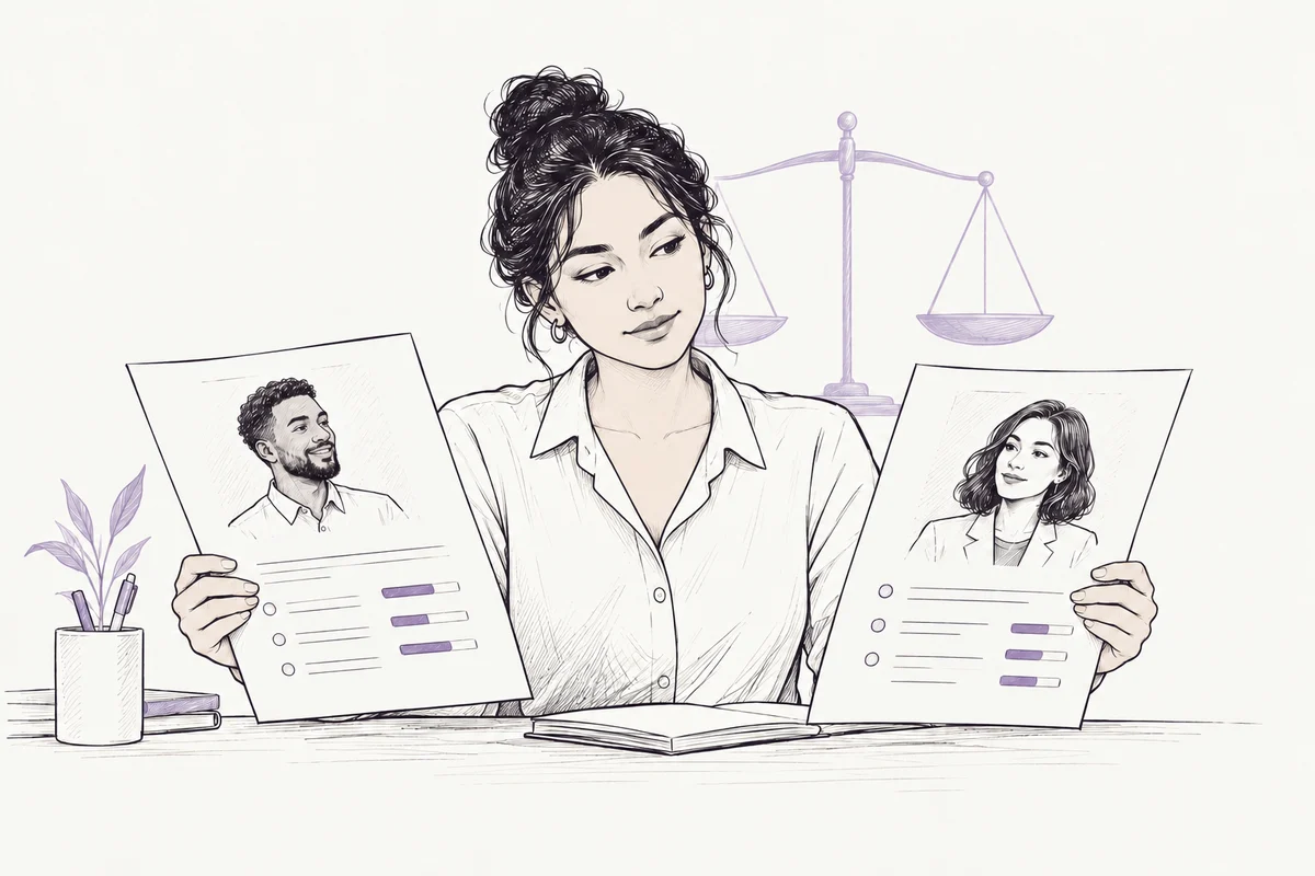 A hiring manager comparing candidate profiles