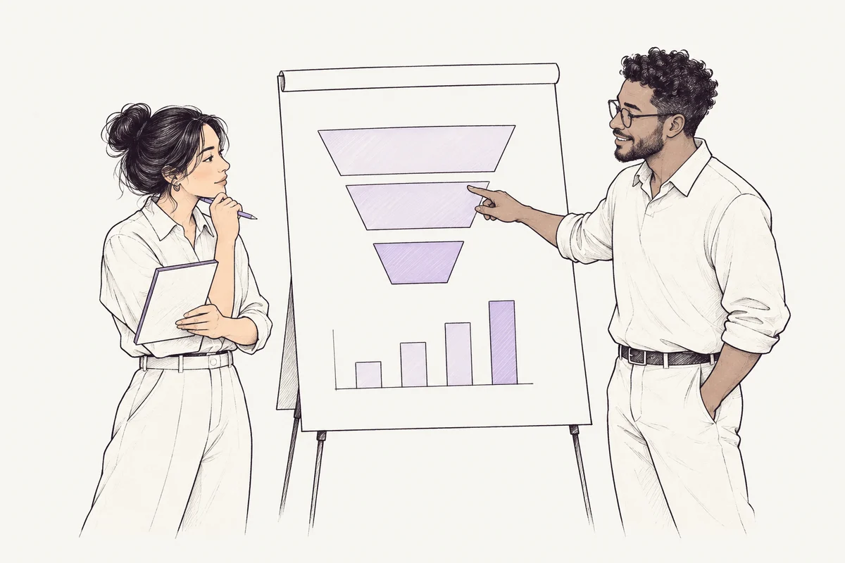 HR teammates reviewing a hiring funnel
